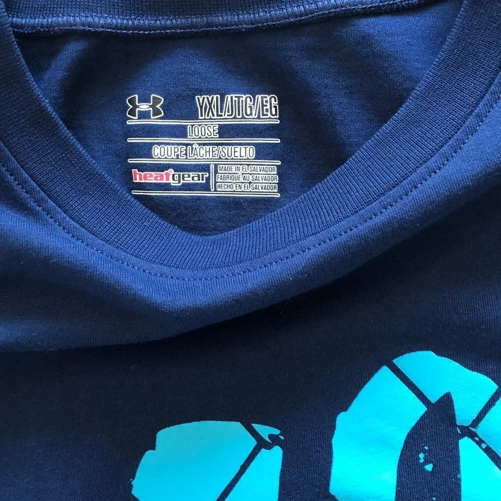 Under Armour Short Sleeve Logo T Shirt Loose Fit Size YXL
